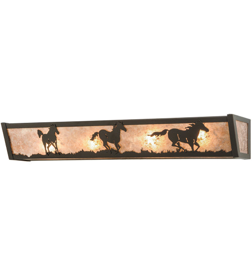 Meyda Tiffany Running Horses 151691 Bath Vanity Light 30 in. wide - Timeless Bronze