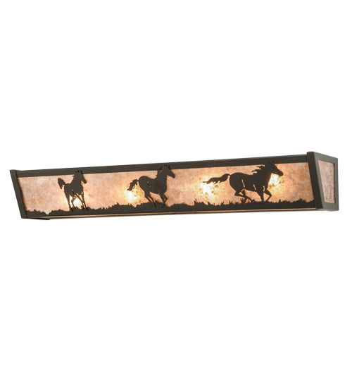 Meyda Tiffany Running Horses 151691 Bath Vanity Light 30 in. wide - Timeless Bronze