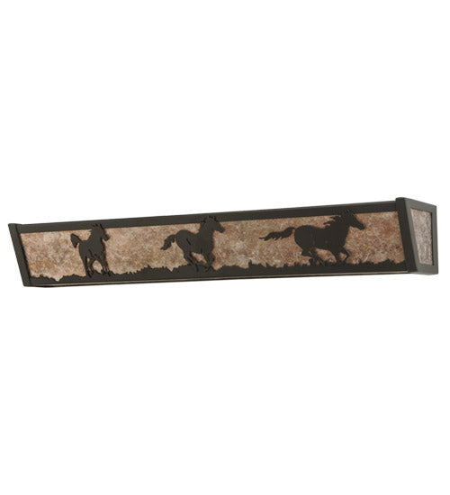 Meyda Tiffany Running Horses 151691 Bath Vanity Light 30 in. wide - Timeless Bronze