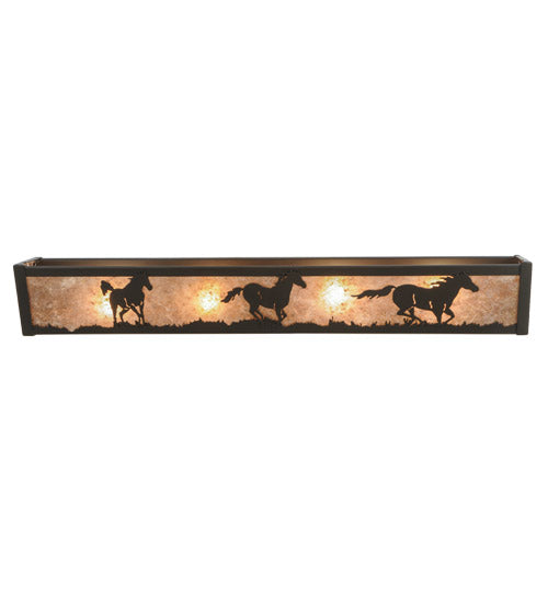 Meyda Tiffany Running Horses 151691 Bath Vanity Light 30 in. wide - Timeless Bronze