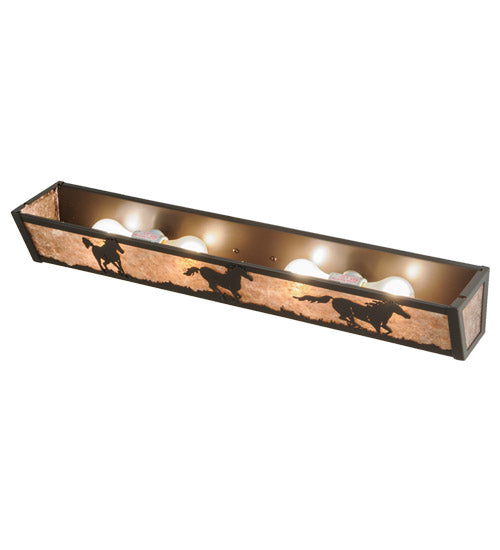 Meyda Tiffany Running Horses 151691 Bath Vanity Light 30 in. wide - Timeless Bronze