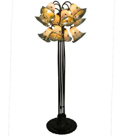 Meyda Tiffany Lighting 152071 Extreme Pond Lily 12 Light Floor Lamp Lamp Bronze / Dark