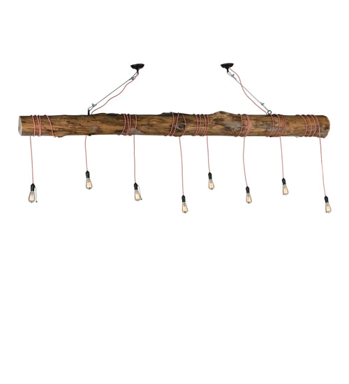 Meyda Tiffany Hounds Tooth 152206 Pendant Light - Steel, Natural Wood