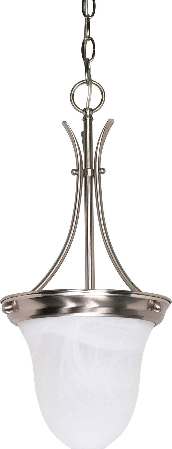 Nuvo Alabaster Glass Bell 60-394 Pendant Light - Brushed Nickel