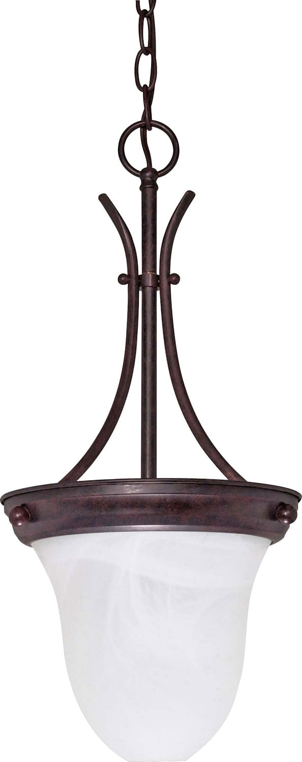 Nuvo Alabaster Glass Bell 60-395 Pendant Light - Old Bronze