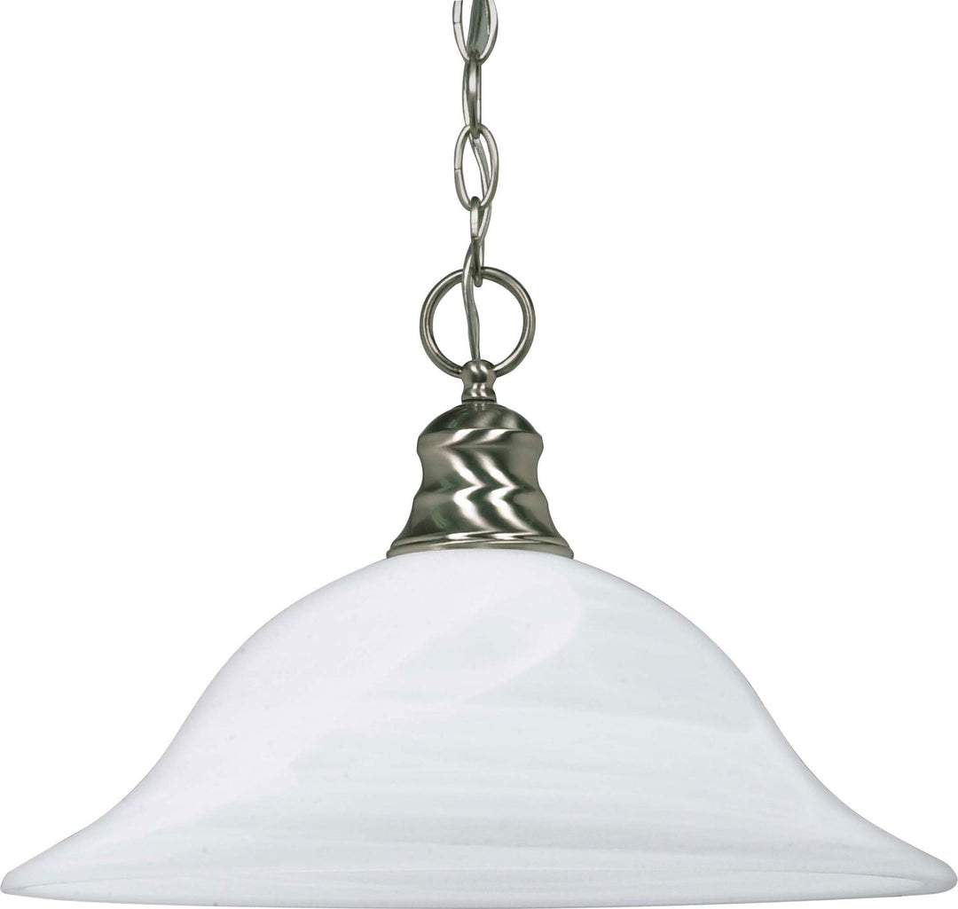 Nuvo Alabaster Glass Hanging Dome 60-390 Pendant Light - Brushed Nickel
