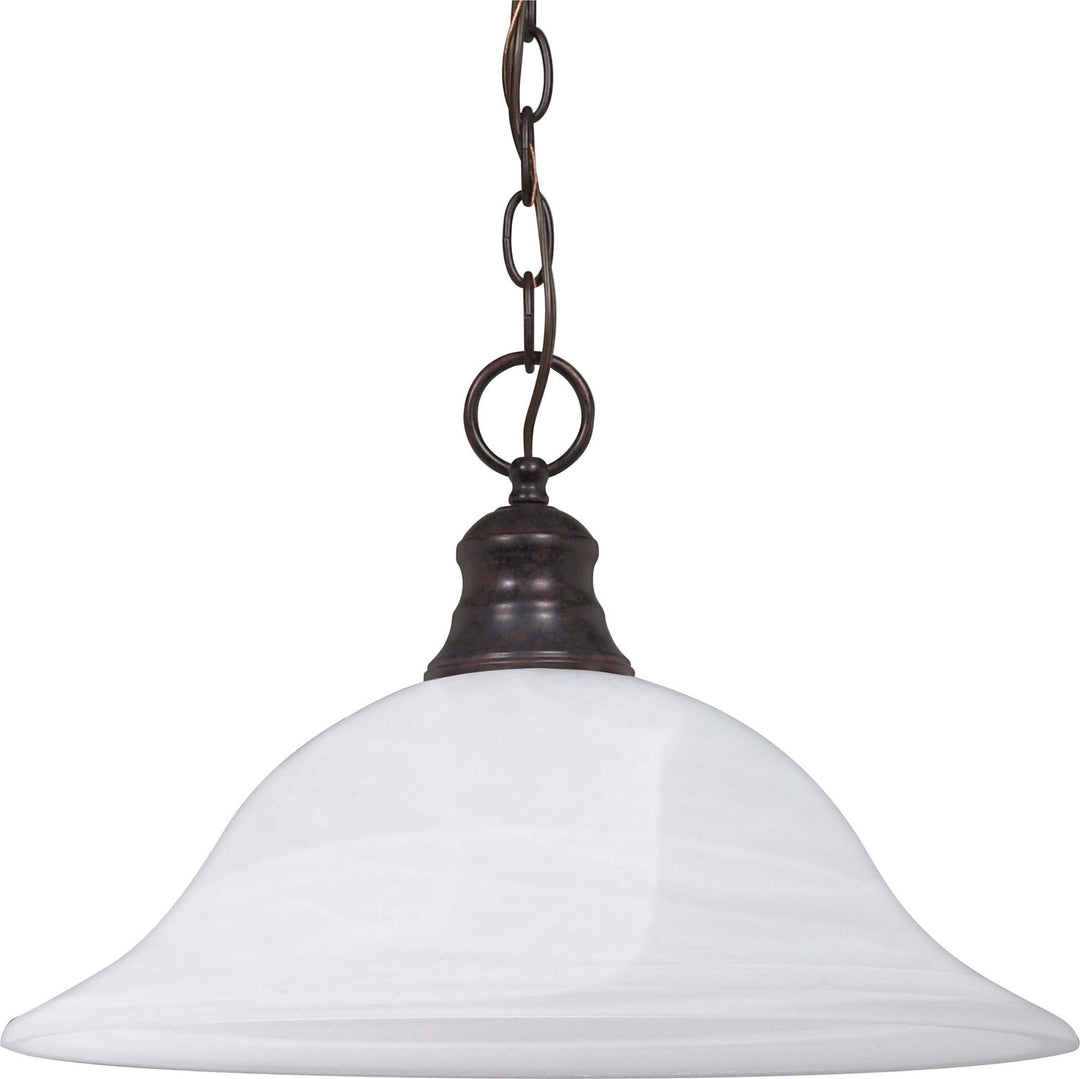 Nuvo Alabaster Glass Hanging Dome 60-391 Pendant Light - Old Bronze