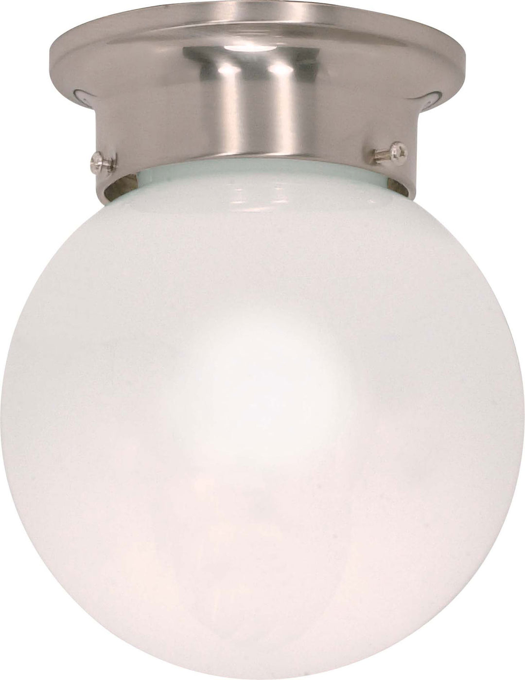 Nuvo 6 White Ball 60-245 Ceiling Light - Brushed Nickel