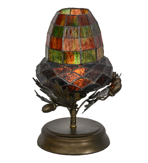 Meyda Tiffany Lighting 152371 Greenbriar Oak One Light Mini Lamp Lamp Bronze / Dark
