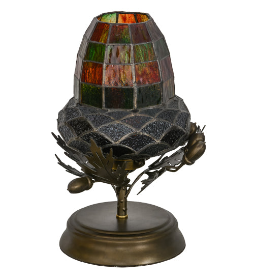 Meyda Tiffany Lighting 152371 Greenbriar Oak One Light Mini Lamp Lamp Bronze / Dark