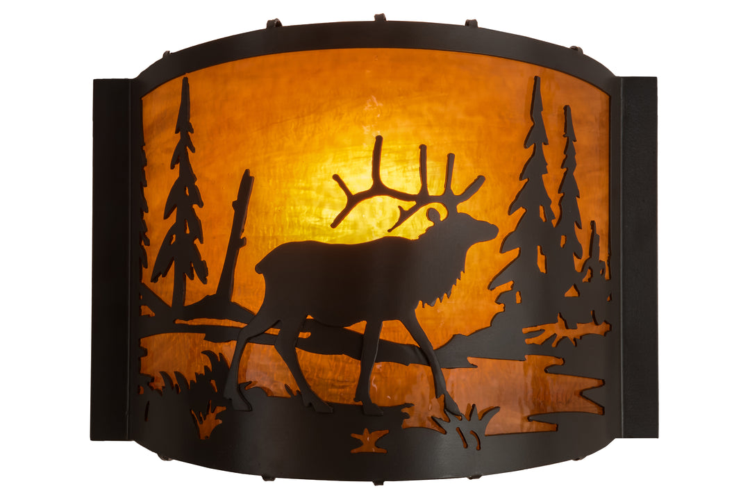 Meyda Tiffany Elk At Lake 152608 Wall Light - Timeless Bronze