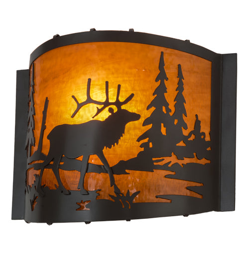 Meyda Tiffany Elk At Lake 152608 Wall Light - Timeless Bronze