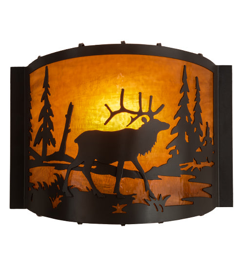 Meyda Tiffany Elk At Lake 152608 Wall Light - Timeless Bronze