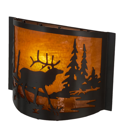 Meyda Tiffany Elk At Lake 152608 Wall Light - Timeless Bronze