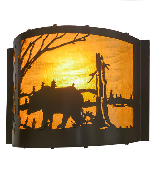 Meyda Tiffany Bear At Lake 152609 Wall Light - Timeless Bronze