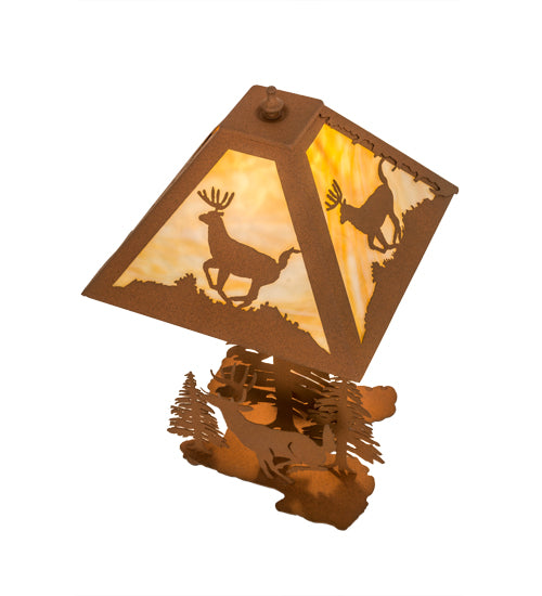 Meyda Tiffany Lighting 15268 Lone Deer Two Light Table Lamp Lamp Bronze / Dark