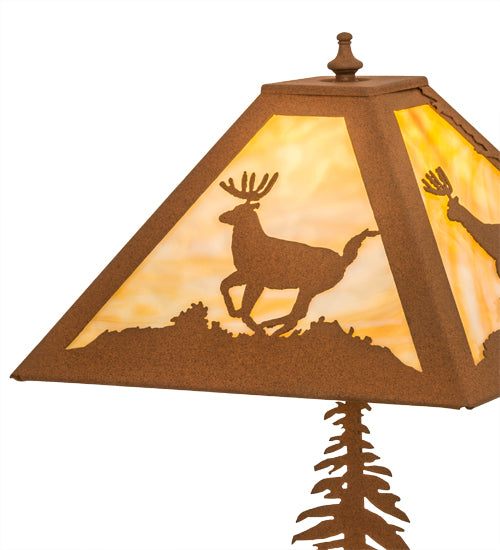 Meyda Tiffany Lighting 15268 Lone Deer Two Light Table Lamp Lamp Bronze / Dark