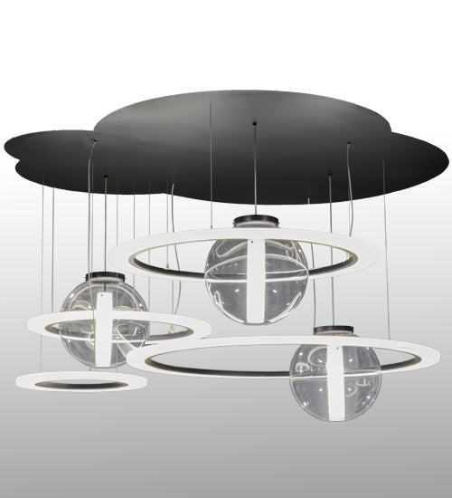 Meyda Tiffany Anillo 152693 Pendant Light - Solar Black/White Acrylic And Clear Acrylic