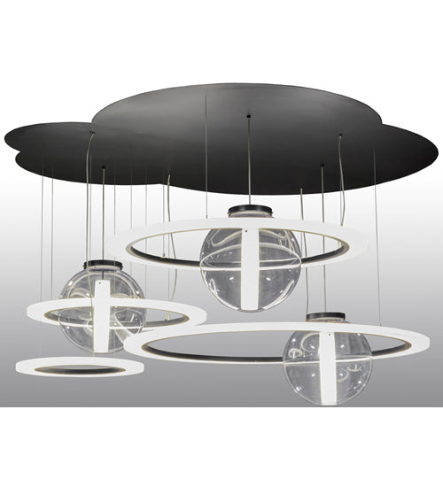 Meyda Tiffany Anillo 152693 Pendant Light - Solar Black/White Acrylic And Clear Acrylic