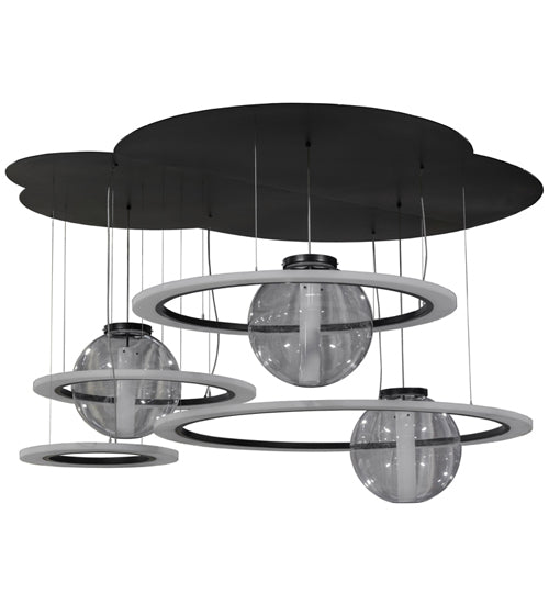 Meyda Tiffany Anillo 152693 Pendant Light - Solar Black/White Acrylic And Clear Acrylic