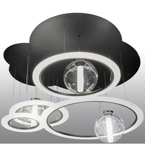 Meyda Tiffany Anillo 152693 Pendant Light - Solar Black/White Acrylic And Clear Acrylic
