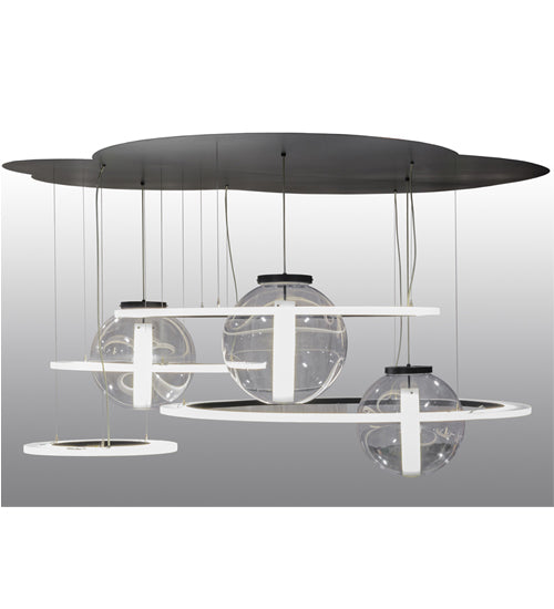 Meyda Tiffany Anillo 152693 Pendant Light - Solar Black/White Acrylic And Clear Acrylic