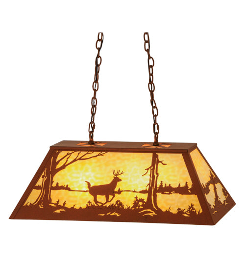 Meyda Tiffany Deer At Lake 15276 Pendant Light - Earth