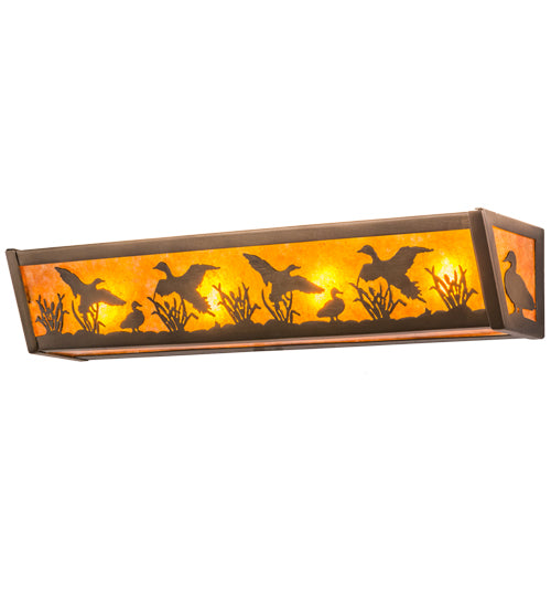 Meyda Tiffany Ducks In Flight 15279 Bath Vanity Light 24 in. wide - Antique Copper