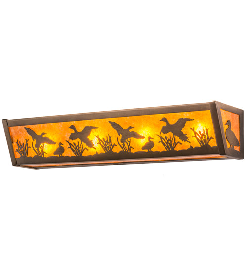 Meyda Tiffany Ducks In Flight 15279 Bath Vanity Light 24 in. wide - Antique Copper