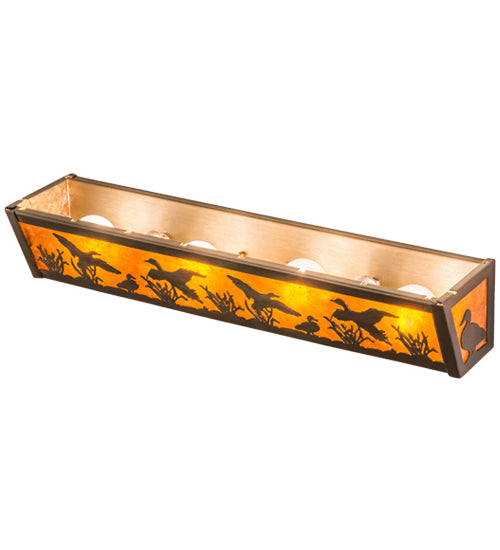 Meyda Tiffany Ducks In Flight 15279 Bath Vanity Light 24 in. wide - Antique Copper