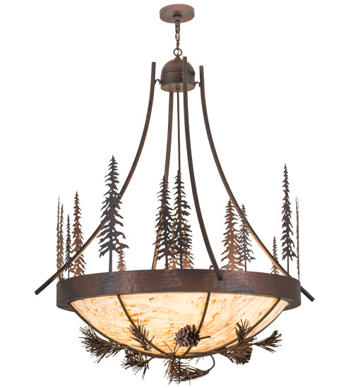Meyda Tiffany Tall Pines 152868 Pendant Light - Wrought Iron, Mahogany Bronze