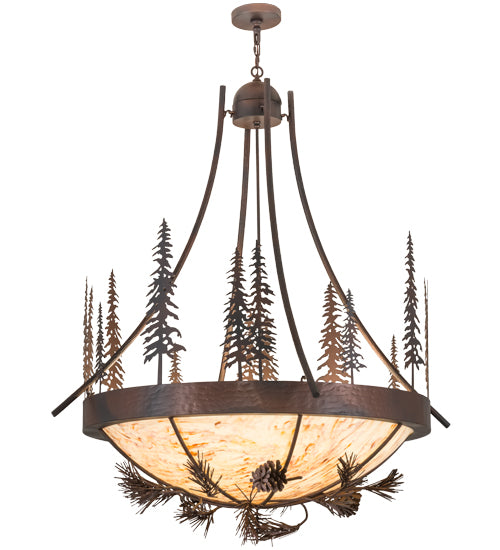 Meyda Tiffany Tall Pines 152868 Pendant Light - Wrought Iron, Mahogany Bronze