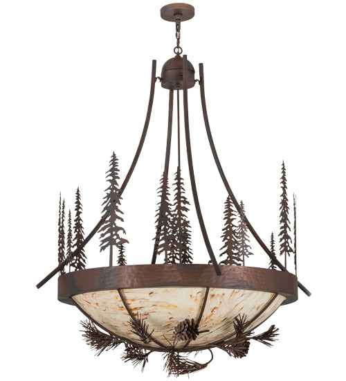 Meyda Tiffany Tall Pines 152868 Pendant Light - Wrought Iron, Mahogany Bronze