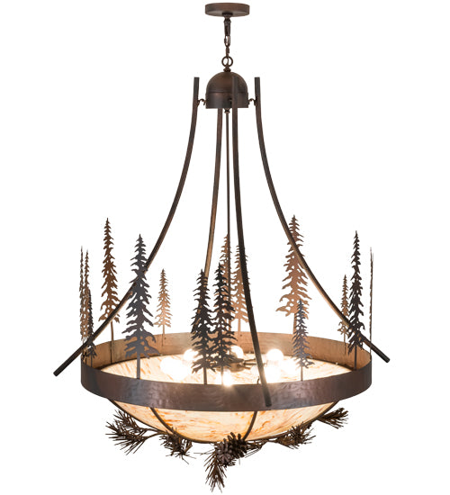 Meyda Tiffany Tall Pines 152868 Pendant Light - Wrought Iron, Mahogany Bronze