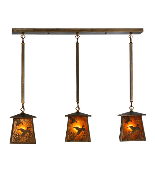 Meyda Tiffany Ducks In Flight 15288 Pendant Light - Antique Copper