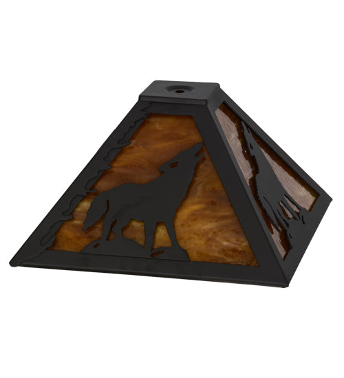 Meyda Tiffany Lighting 152948 Howling Wolf Shade Lamp Shade Bronze / Dark