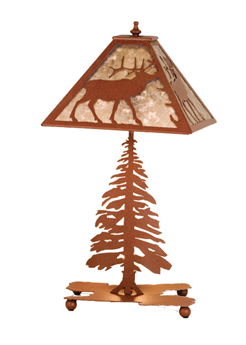 Meyda Tiffany Lighting 15300 Lone Elk Two Light Table Base Lamp Bronze / Dark