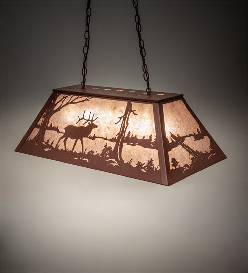 Melissa Elk At Lake 15304 Pendant Light - Rust