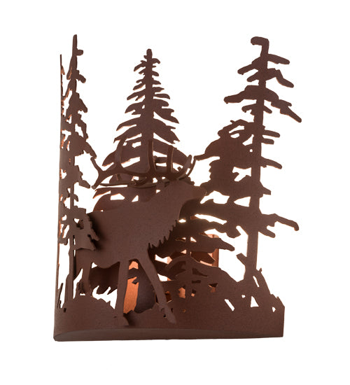 Melissa Elk Through The Trees 15307 Wall Light - Rust