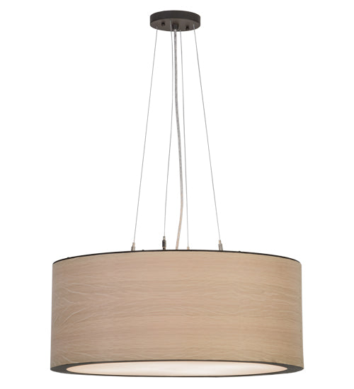 Meyda Tiffany Cilindro 153283 Pendant Light - Natural Wood, Oil Rubbed Bronze