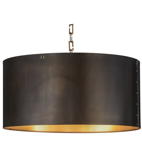 Meyda Tiffany Cilindro 153356 Chandelier Light - Craftsman Brown,Satin Brass