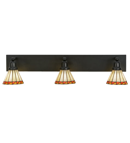 Meyda Tiffany Prairie Mission 153468 Bath Vanity Light 36 in. wide - Craftsman Brown