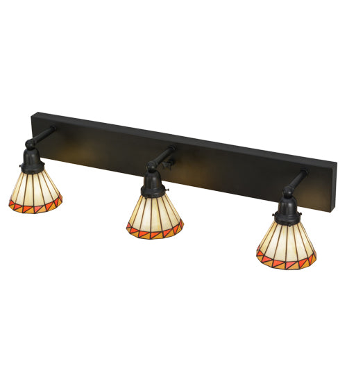 Meyda Tiffany Prairie Mission 153468 Bath Vanity Light 36 in. wide - Craftsman Brown