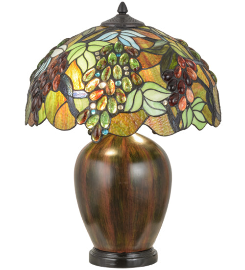 Meyda Tiffany Lighting 153524 Vinifera Two Light Table Lamp Lamp Bronze / Dark