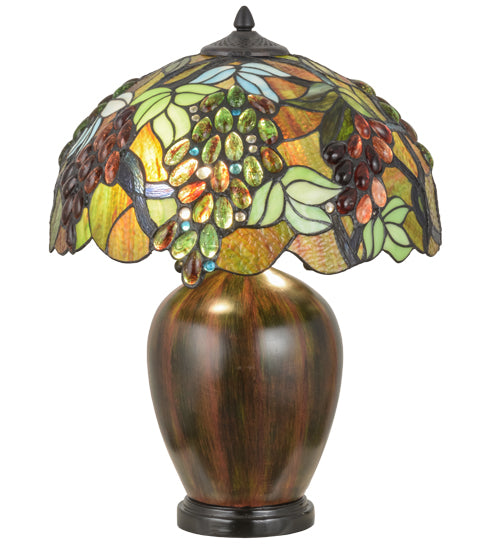Meyda Tiffany Lighting 153524 Vinifera Two Light Table Lamp Lamp Bronze / Dark