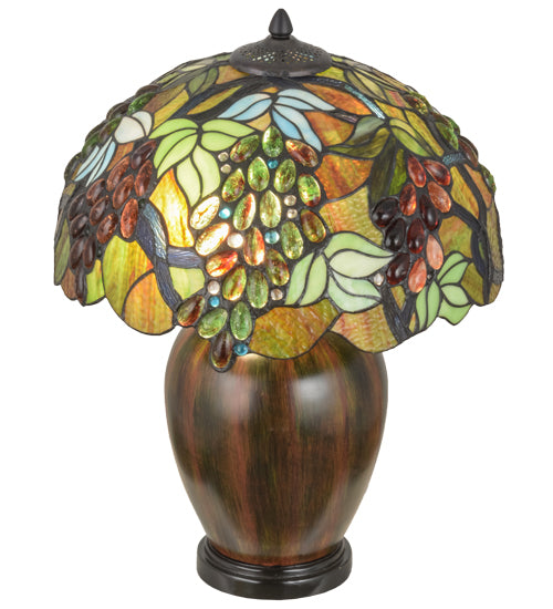 Meyda Tiffany Lighting 153524 Vinifera Two Light Table Lamp Lamp Bronze / Dark
