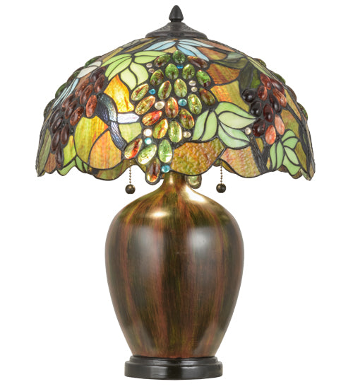 Meyda Tiffany Lighting 153524 Vinifera Two Light Table Lamp Lamp Bronze / Dark