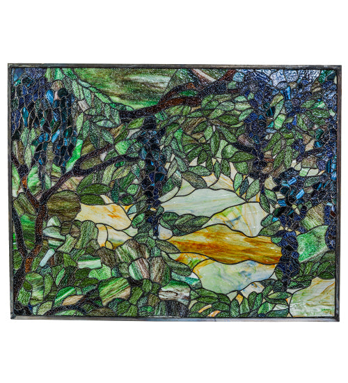 Meyda Tiffany Lighting 153575 Tiffany Wisteria & Snowball Window Home Decor Bronze / Dark