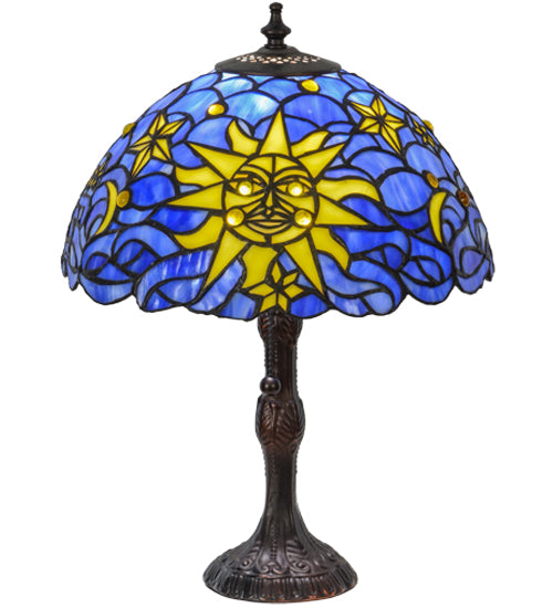 Meyda Tiffany Lighting 153615 Sun, Moon & Stars One Light Table Lamp Lamp Bronze / Dark