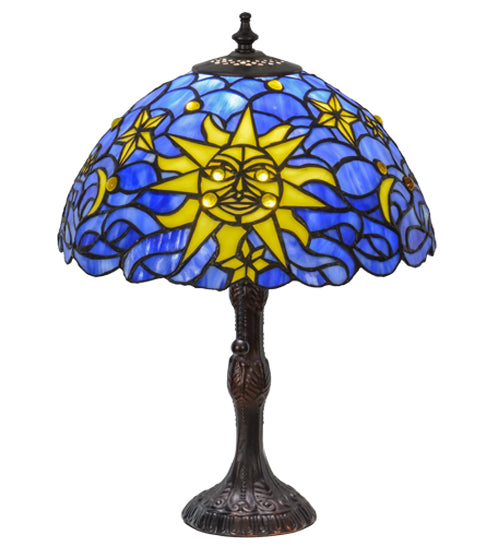 Meyda Tiffany Lighting 153615 Sun, Moon & Stars One Light Table Lamp Lamp Bronze / Dark